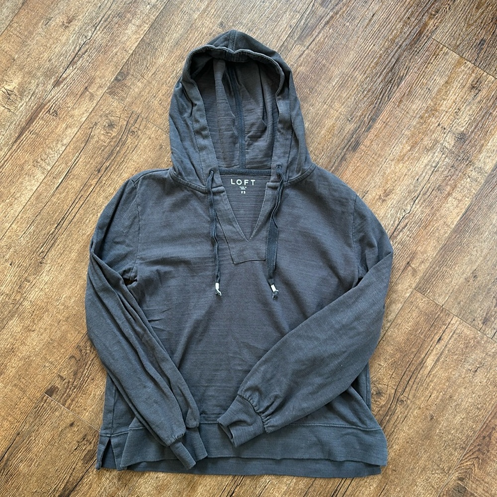 EUC LOFT Relaxed Hoodie Coastal Gray Size XS